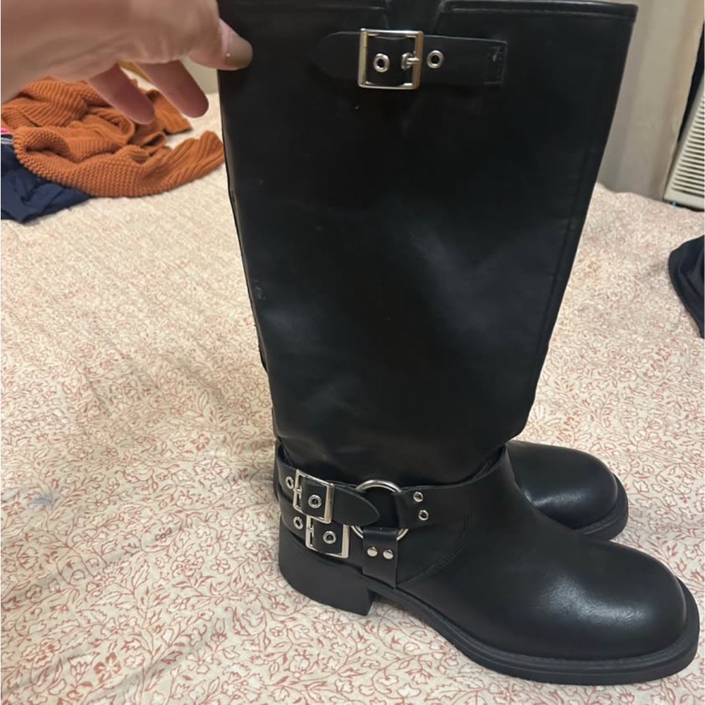 Steve Madden Black Combat & Moto Boots